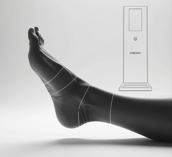 Fizyoterapistler için profesyonel ayak ölçüm cihazı ve analiz sistemi.